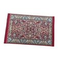 thumbnail image 1 of 1:12 Miniature Floor Area Rug Simulation Life Scene Home Woven Rug Ornaments Dark Red, 1 of 8