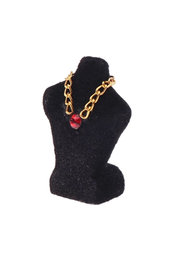1/12 Miniature Jewelry Display Mannequin Model With Detachable Necklace for Boutique Store Doll House Landscape Props