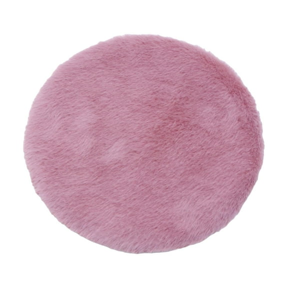 1/12 Miniature Plush Carpet Micro Landscape Furniture Accessories Dollhouse Area Rug Simulation Floor Mat for Bedroom Living Room Decoration Pink Round L