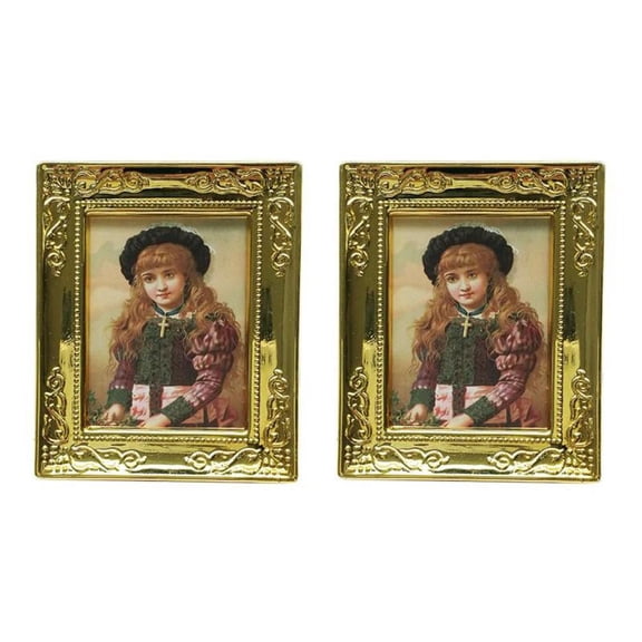 1:12 Miniature Victorian Picture Frame ,Vintage Wall Painting, Dollhouse Furniture And Accessories - Pack 2 - Girl