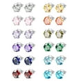 thumbnail image 1 of 1-12 Pairs Stainless Steel Womens CZ Stud Earings Set Piercing Jewelry 3-8mm, 1 of 6