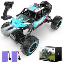 1:12 RC Cars 4WD off Road 2.4Ghz RC Monster Truck with Metal Shell and Light, Remote Control Car Crawler for Adult and Kid, 2 Batteries, Blue
