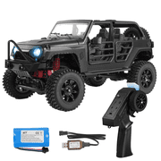 MN128 1/12 RC Car 4WD Crawler 2.4G Remote Control LED Light 4X4 Off Road Climbing Car RC Crawler Gift for Adults Black
