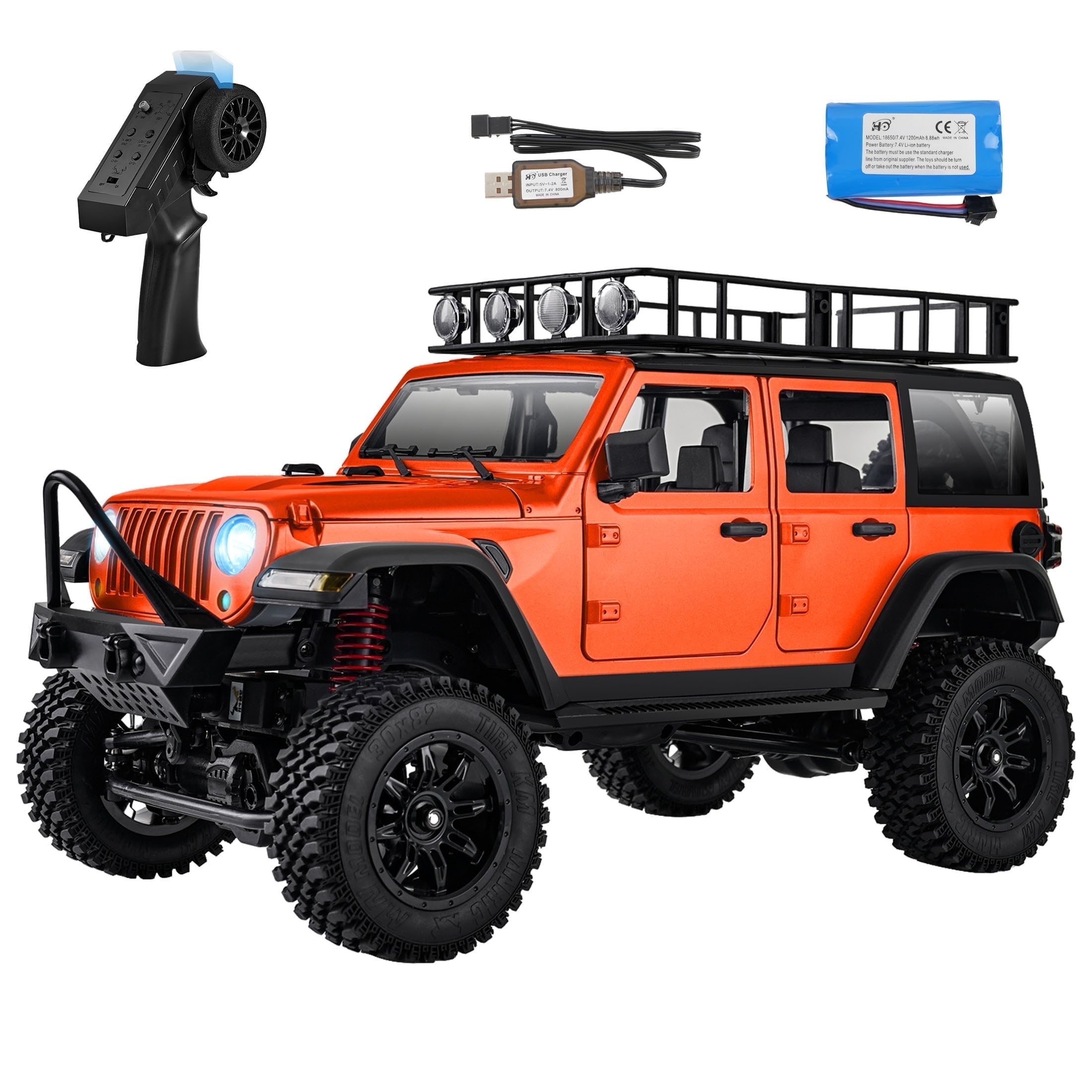 MN128 1/12 RC Car 4WD Crawler 2.4G Remote Control LED Light 4X4 Off ...