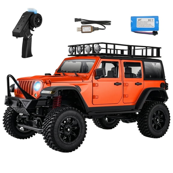 MN128 1/12 RC Car 4WD Crawler 2.4G Remote Control LED Light 4X4 Off Road Climbing Car RC Crawler Gift for Adults Orange