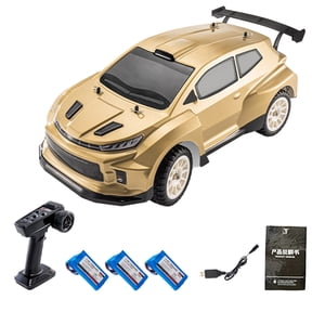 1/12 RC Drift Car, 20 MPH 4WD Gyro Rally Vehicle with LED Lights & Dust Cover, RTR Remote Control Car for Adults, 30-Min Runtime Gift for Enthusiasts (3 Battery)