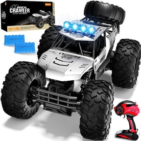 1:12 Rc Car,off Road Truck Remote Control Car Metal Shell 2.4G 4WD,with 2 Batteries ,Cars for Boys& Gift for Kids,Silver