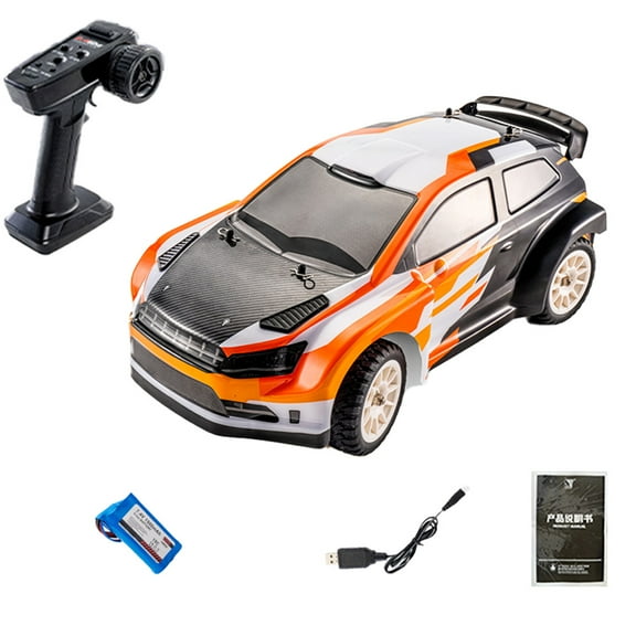 1/12 Scale 4WD RC Drift Rally Car 2.4G Remote Control High Speed Racing Vehicle With Gyro & LED Lights All Terrain Driving Model For Adults Hobbyists - Orange & White / 1PCS Battery
