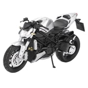 112 Scale Alloy Motorcycle Model Toy Diecast Sliding Moto Vehicle Replica for Display Collection and Toddler Child Boys Toy Gifts, 6.7 x 3.5 inches / 17 x 9 cm, Silver