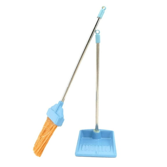 1:12 Scale Broom Dustpan Set Cleaning Tool Dollhouse Creative Toys Blue