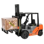 112 Scale Diecast Forklift Truck Toys, High Detail Metal Construction Vehicles Model Toy for Kids with Pallets Box