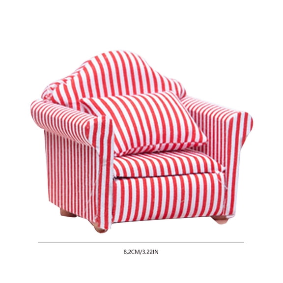 1:12 Scale Dollhouse Mini Floral Fabric Double Sofa B for Living Room Scene Model