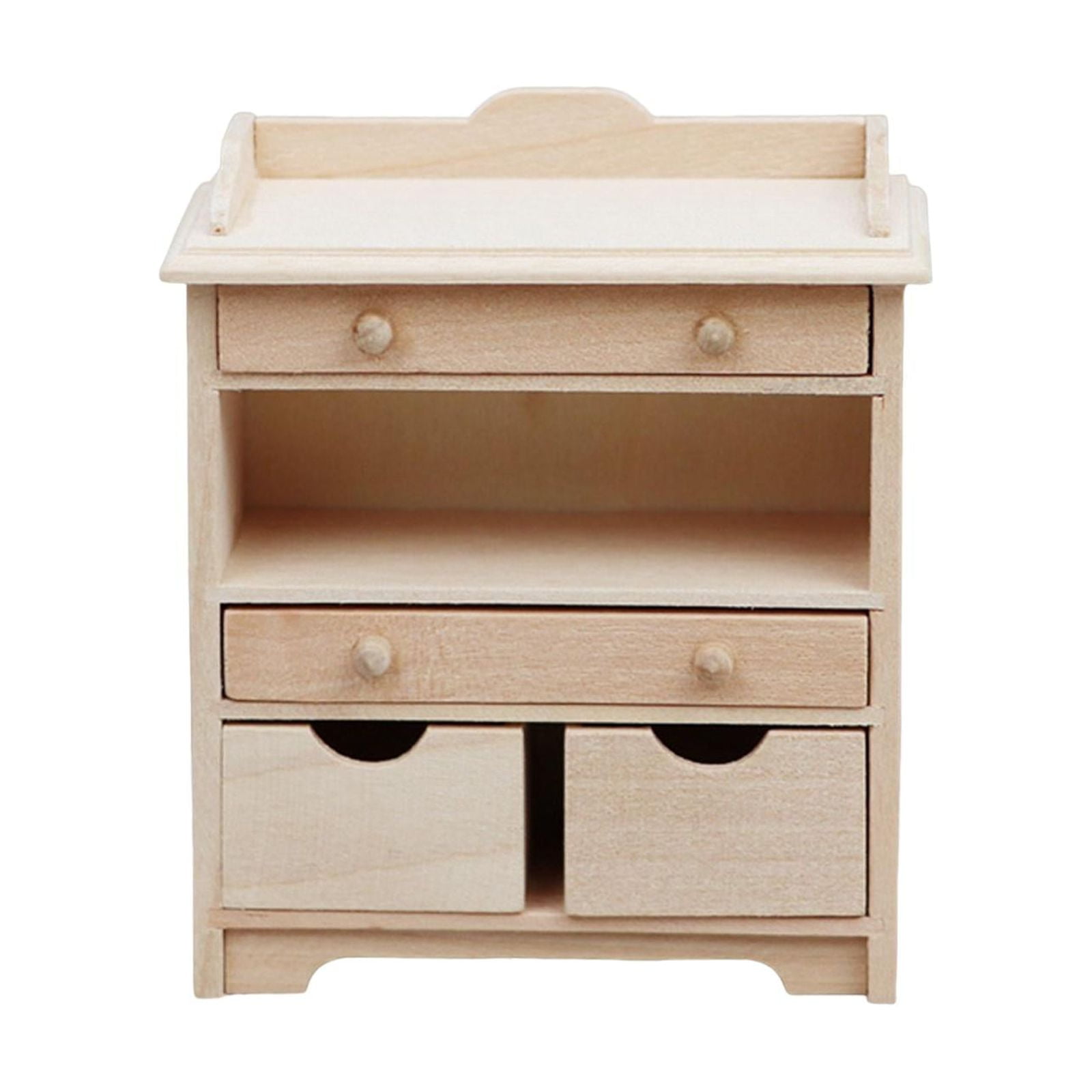 1/12 Scale Dollhouse NightStand Miniature Model Bedside Tables Wooden