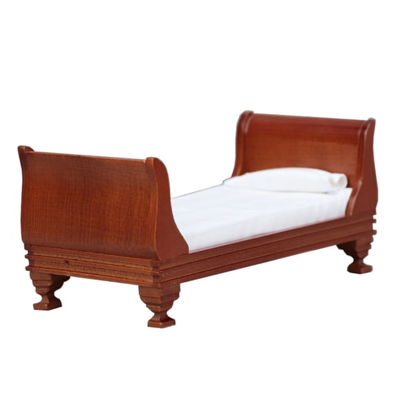 1/12 Scale Dollhouses Single Bed Model Furniture Scene Display Accessory for 15cm Dolls Victorian Vintage Styles Bed