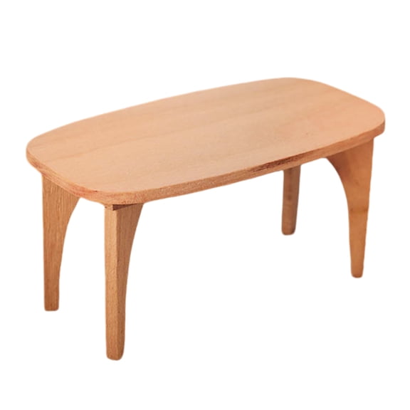1/12 Scale Handcrafted Wooden Coffee Table Miniature Furniture for Realistic Living Room Display