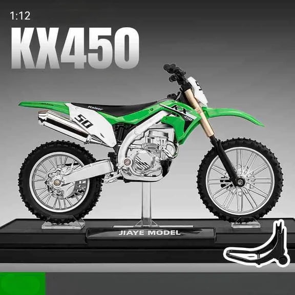 1:12 Scale KX450 CrossCountry Alloy Diecast Static Motorcycle Model, Realistic DirtBike Mini Replica, Detailed OffRoad Motorbike, Collectible Desktop Display Ornament, Present for OffRoad Motorc