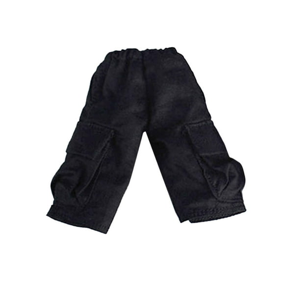 1/12 Scale Male Figure Cargo Pants with Extra Pockets for 6inch Male Action Figures Accessories Black