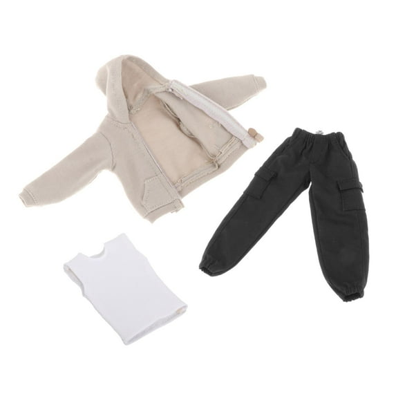 1:12 Scale Mans Figure Fashion Clothes for 6inch Male Action Figures Costume Black