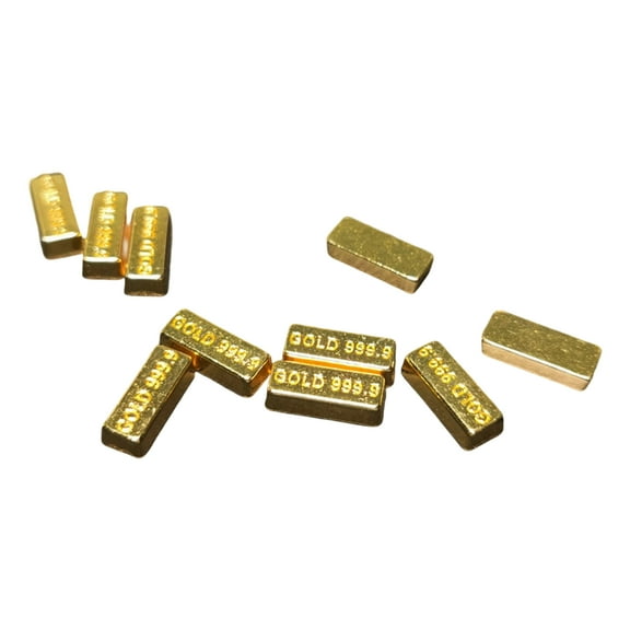 1/12 Scale Metallic Gold Brick Miniatures Set Crafted in Detailed Alloy for Model Train Scene