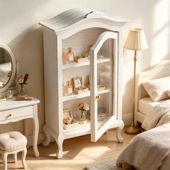 1/12 Scale Miniature Cabinet with Storage Space for Living Room or Bedroom