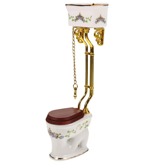 1/12 Scale Miniature Ceramic Toilet Dollhouses Bathroom Furniture Realistic Model For Collectors And Enthusiasts