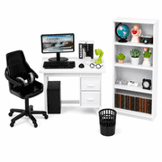 Cyraft 112 Scale Dollhouse Mini Office Furniture Set, 39 Pack Mini Decor Accessories for Dollhouse Scene Layout