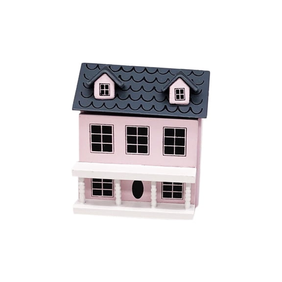 1/12 Scale Miniature Dollhouse Villa with Movable Roof Detailed Grey Model Toy Building Kits for Collectors