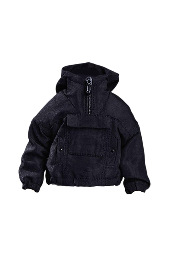 1/12 Scale Miniature Male Doll Hoodies Front Pocket Pullover Long Sleeve for 6inch Male Action Figures BJD Doll Accessory Clothing Clothes Black