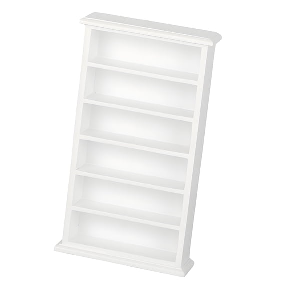 1:12 Scale Miniature Wooden Bookcase Tiny 6 Compartments Bookshelf For Doll House Living Room Furniture Decoration