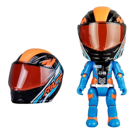 1:12 Scale Motorcycle Rider Diecast Figurine with Articulated Joints, 5.9" Tall