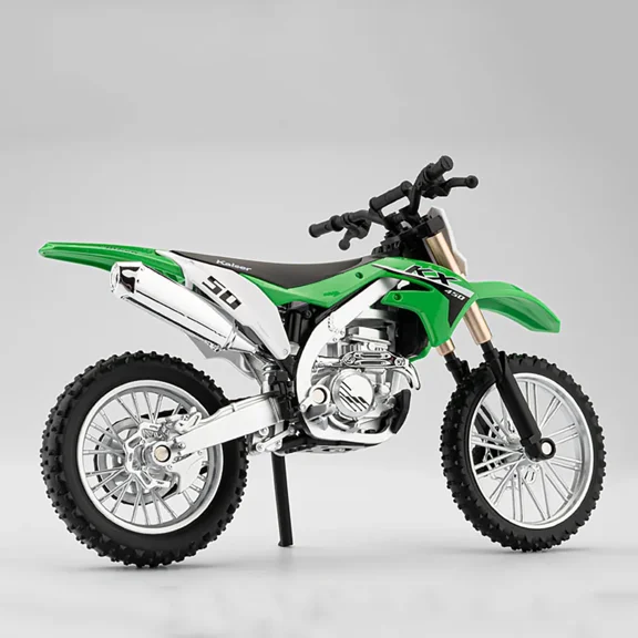 1:12 Scale Off-Road Dirt Bike Alloy Diecast Motorcycle Model, Miniature Two-Wheeler Replica with Flexible Front Wheel Steering & Functional Shock Absorption, Desktop Display Ornament, Boys and Girls