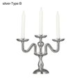 thumbnail image 1 of 1:12 Scale Photo Props Scene Model Miniature Candlestick Dollhouse Candle Holder Doll Accessories Mini Desktop Ornament SILVER TYPE B, 1 of 8