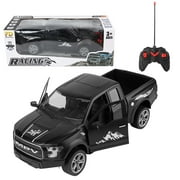 112 Scale RC Off-Road Pickup Truck with Authentic Sounds, Lights, and Functional Doors for Kids Black