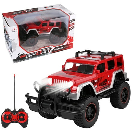1:12 Scale Remote Control RC Cars For Kids Monster SUV High Speed Racing Truck with Lights for Boys And Girls (Red)