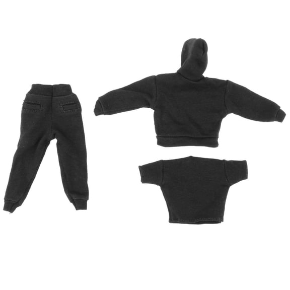 1/12 Scale Soldier Figure Doll Clothing Set wtih Hooded Top Track SweatPants TShirt For Doll Decoration Display Outfit