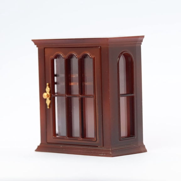 1/12 Scale Vintage Miniature Wall Cabinet Model Furniture For Dollhouses Decors Realistic Scene Display Accessories