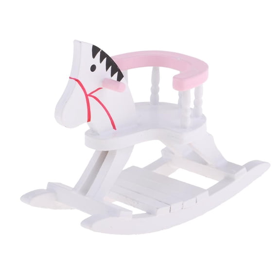 1/12 Scale Wooden Rocking Horse Dollhouse Accessory
