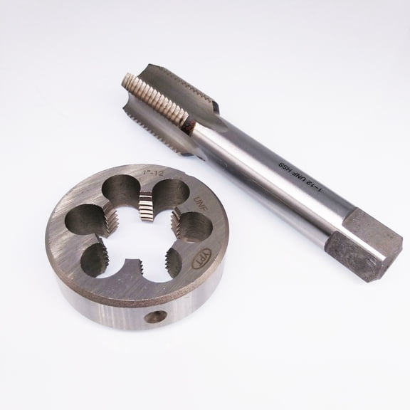 1"-12 Tap and Die Set, HSS Right Hand Thread 1 Inch 12 TPI Threading Tool Kit for Workshop and Pipe Fitting
