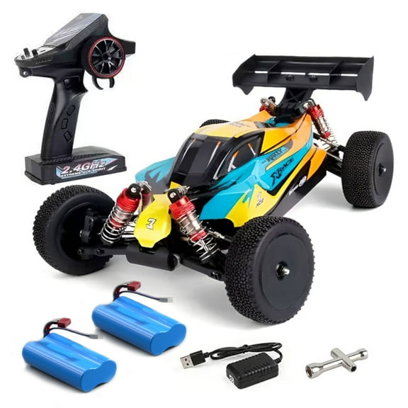 1:14 All Terrain Electric RC Car, 40KM/H High Speed 4WD Vehicle, 2.4 GHz Remote Control, Waterproof Off-Road Truck with Two Rechargeable Batteries, Aluminium Alloy Chassis, Racing Car Christmas Gifts