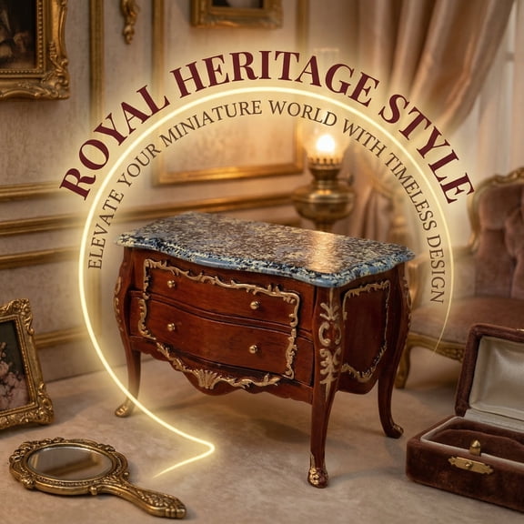 1:12 dollhouse furniture model boutique European-style gilded sideboard drawers