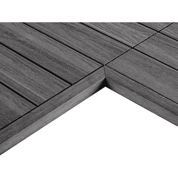 1/12 ft. x 1 ft. Quick Deck Composite Deck Tile Inside Corner Trim in Argentinian Silver Gray (2-Pieces/Box)