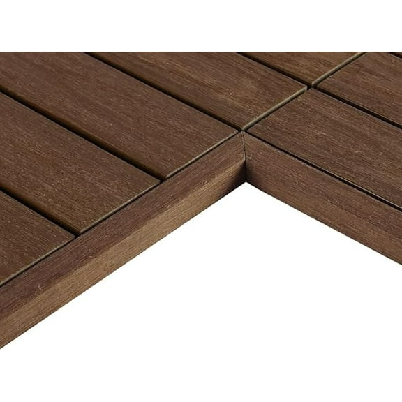 1/12 ft. x 1 ft. Quick Deck Composite Deck Tile Inside Corner Trim in Brazilian Ipe (2-Pieces/Box)