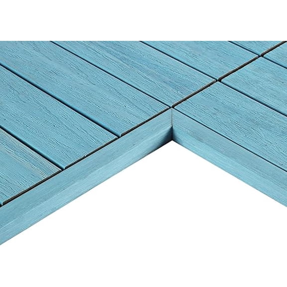 1/12 ft. x 1 ft. Quick Deck Composite Deck Tile Inside Corner Trim in Grecian Blue (2-Pieces/Box)