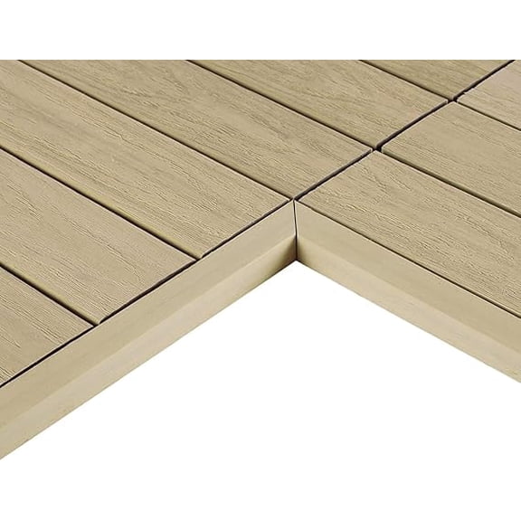 1/12 ft. x 1 ft. Quick Deck Composite Deck Tile Inside Corner Trim in Japanese Cedar (2-Pieces/Box)