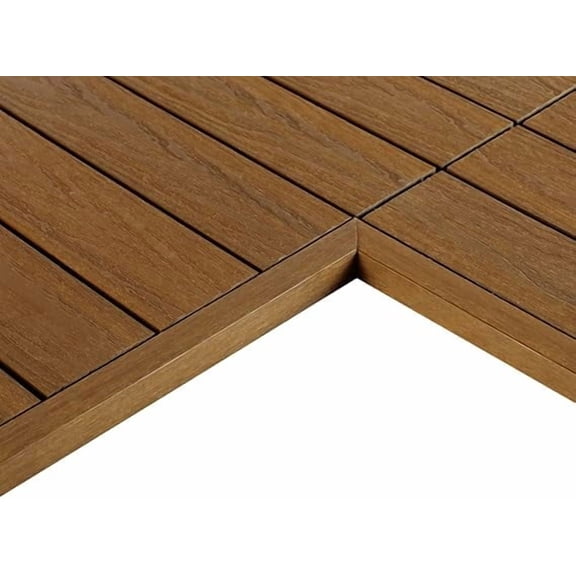 1/12 ft. x 1 ft. Quick Deck Composite Deck Tile Inside Corner Trim in Peruvian Teak (2-Pieces/Box)