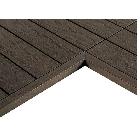 1/12 ft. x 1 ft. Quick Deck Composite Deck Tile Inside Corner Trim in Spanish Walnut (2-Pieces/Box)