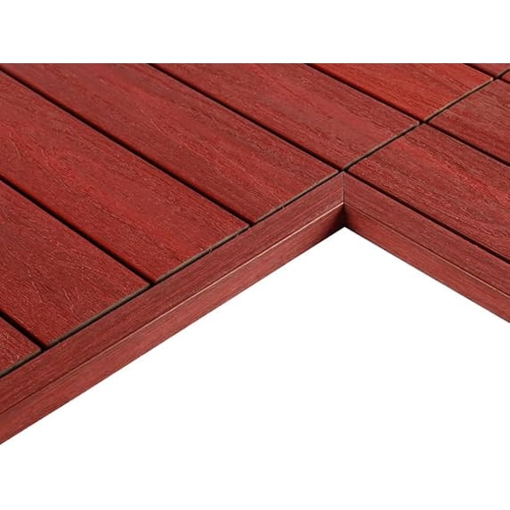 1/12 ft. x 1 ft. Quick Deck Composite Deck Tile Inside Corner Trim in Swedish Red (2-Pieces/Box)