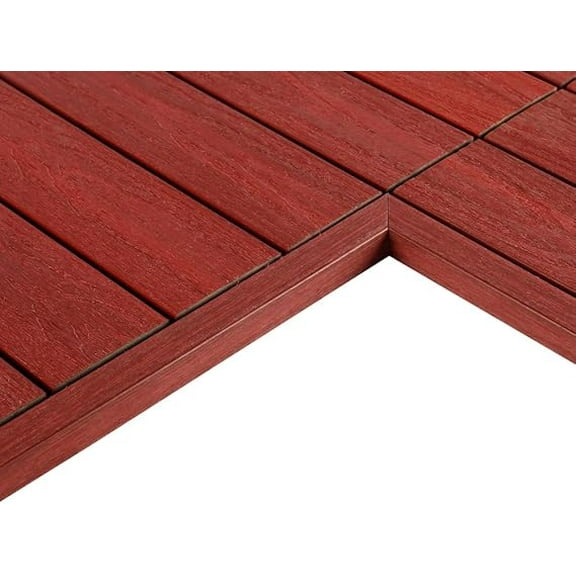 1/12 ft. x 1 ft. Quick Deck Composite Deck Tile Inside Corner Trim in Swedish Red (2-Pieces/Box)