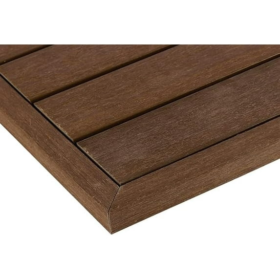 1/12 ft. x 1 ft. Quick Deck Composite Deck Tile Outside Corner Trim in Brazilian Ipe (2-Pieces/Box)