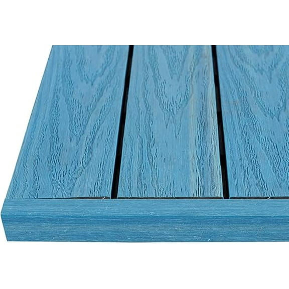 1/12 ft. x 1 ft. Quick Deck Composite Deck Tile Straight Trim in Caribbean Blue (4-Pieces/Box)